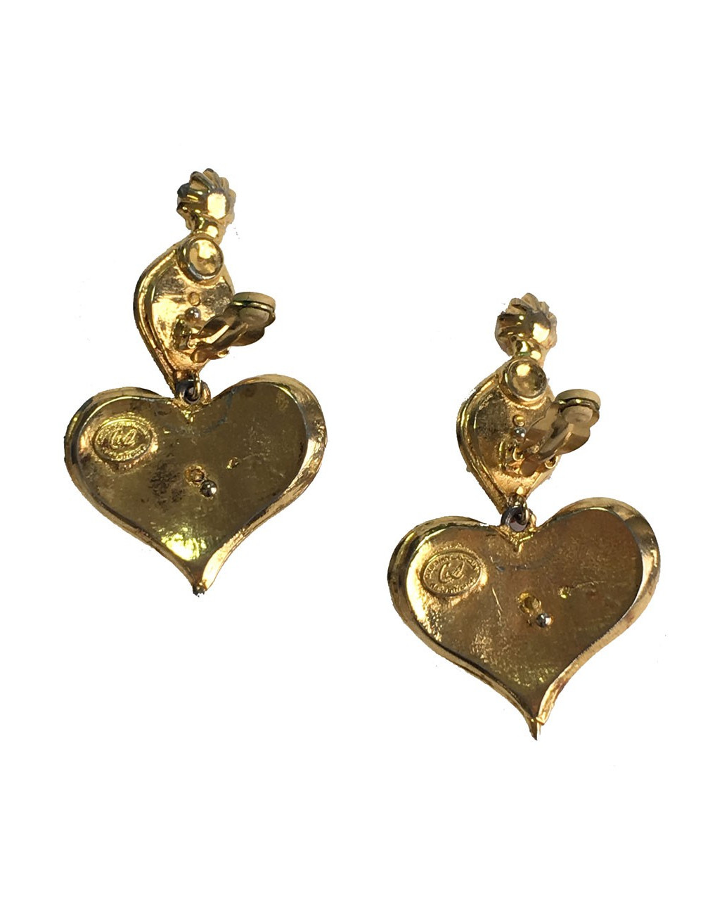 Boucles d'oreille clips CHRISTIAN LACROIX pendants Vintage