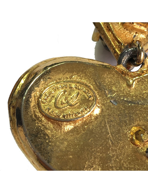 Boucles d'oreille clips CHRISTIAN LACROIX pendants Vintage