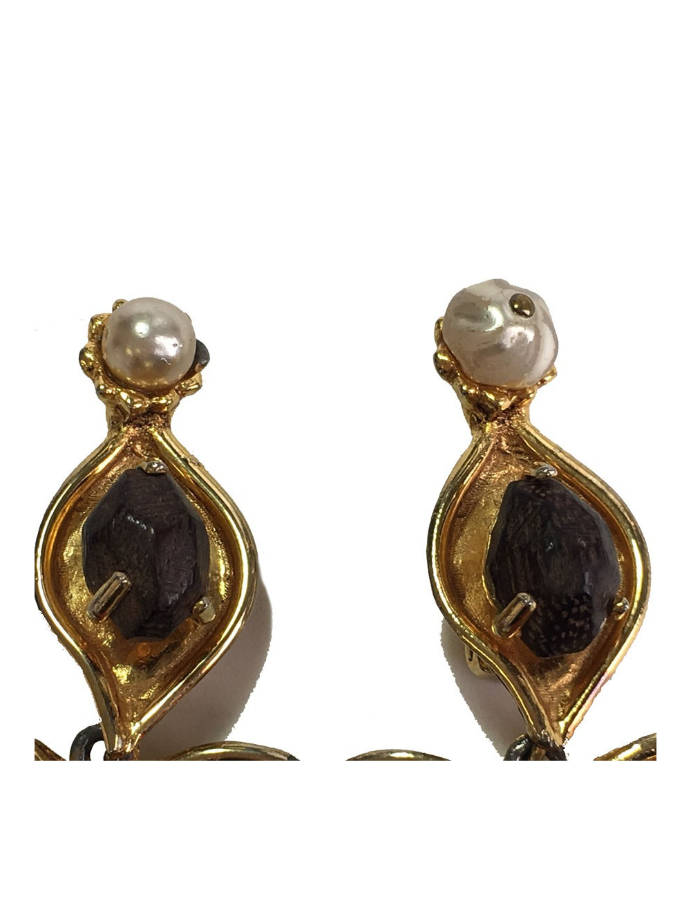 Boucles d'oreille clips CHRISTIAN LACROIX pendants Vintage