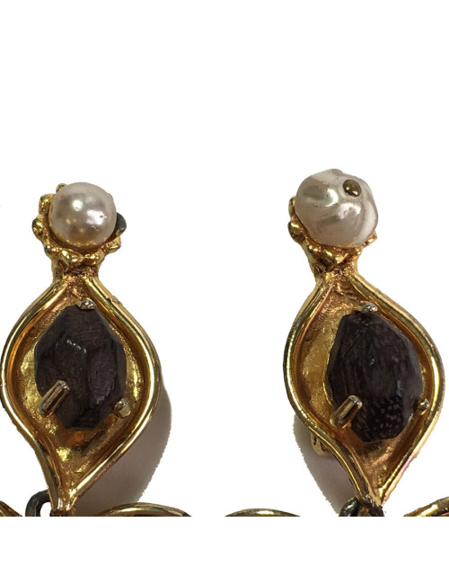 Boucles d'oreille clips CHRISTIAN LACROIX pendants Vintage