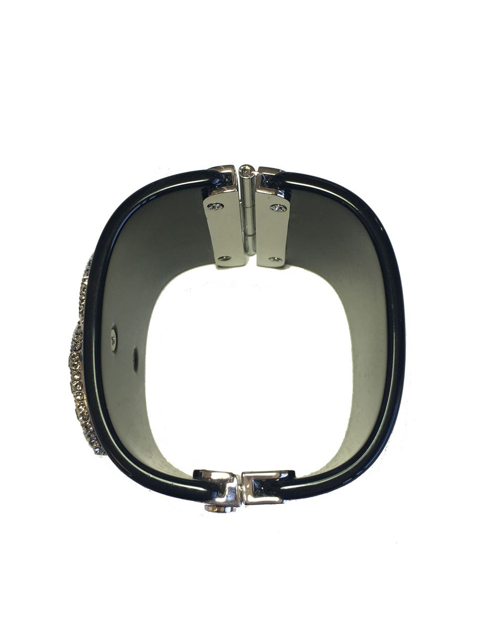 CHANEL cuff black and double C rhinestone