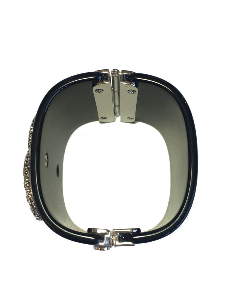 CHANEL cuff black and double C rhinestone