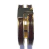 Bracelet LOEWE rigide en métal doré et cuir marron