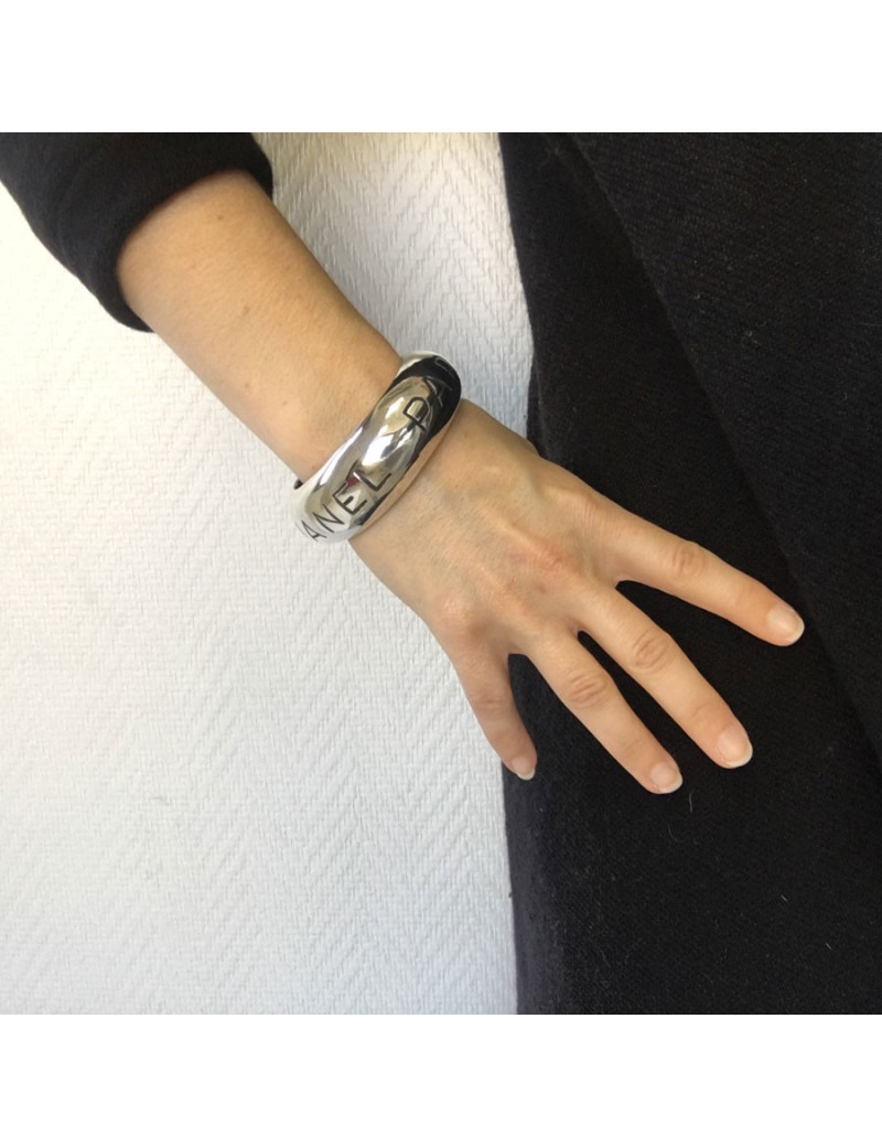 Bracelet CHANEL en métal argenté  vintage