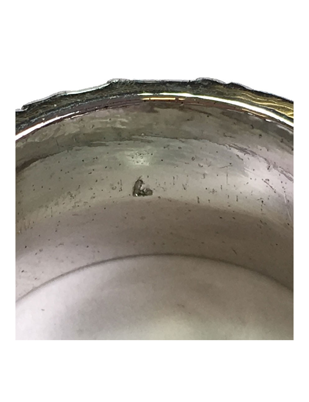 Bague DIOR monogram en métal argenté et émail rose T55