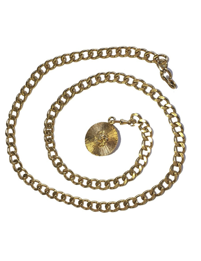 Ceinture  sautoir CHANEL vintage en métal doré