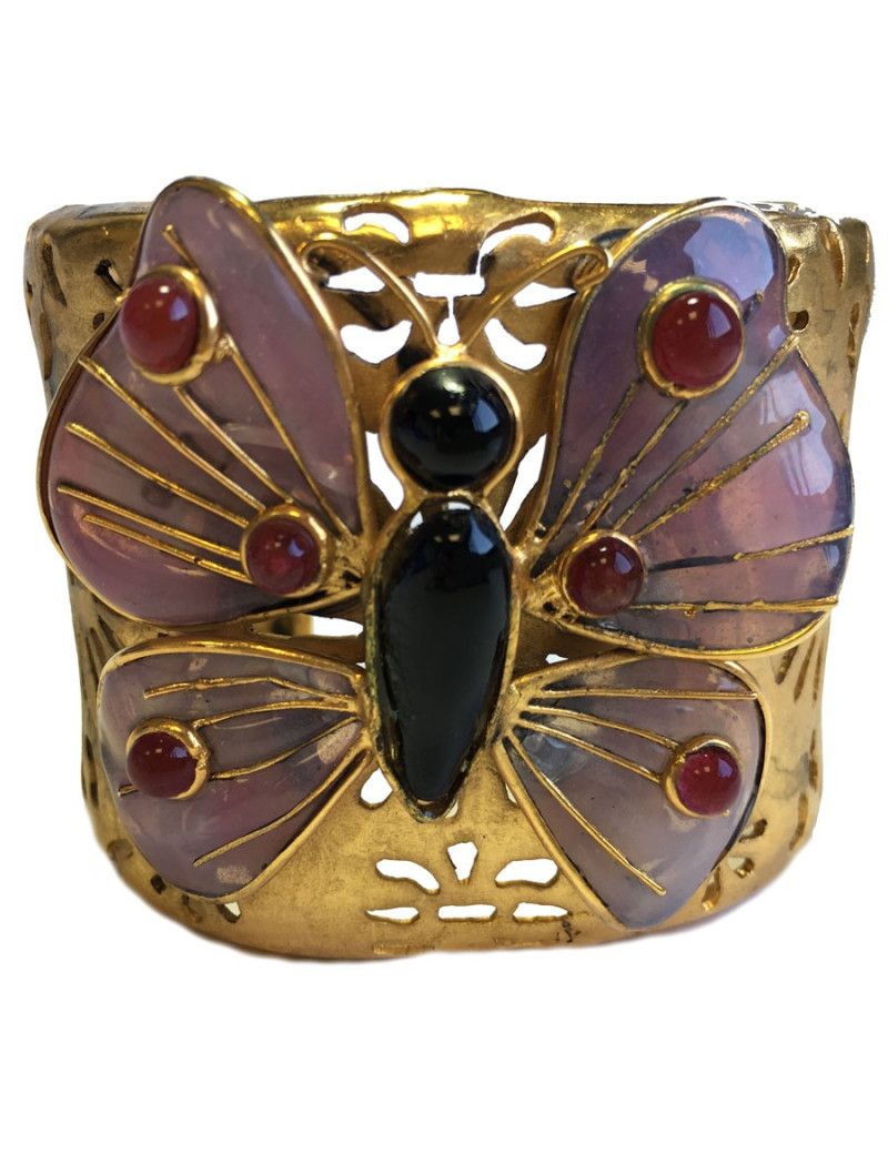 Manchette MARGUERITE de VALOIS papillon rose