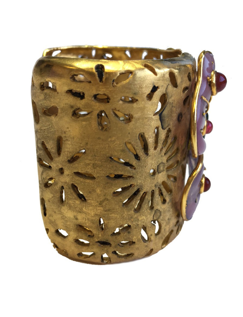 Manchette MARGUERITE de VALOIS papillon rose