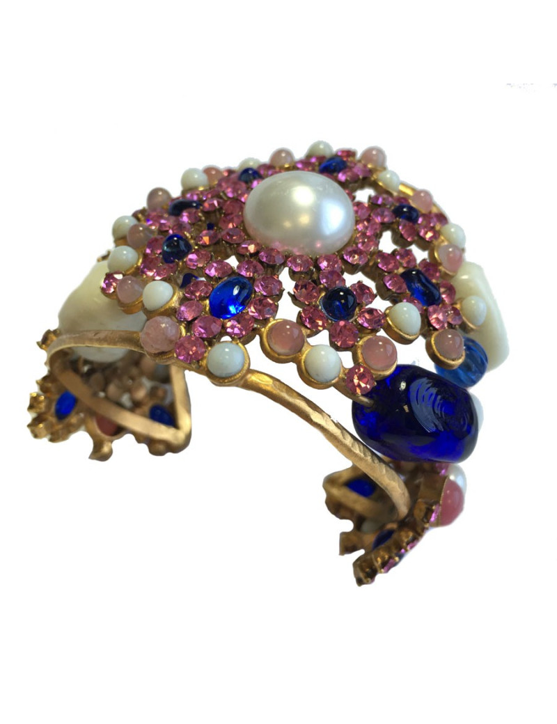 MARGUERITE de VALOIS rhinestones and molten glass byzantin cuff