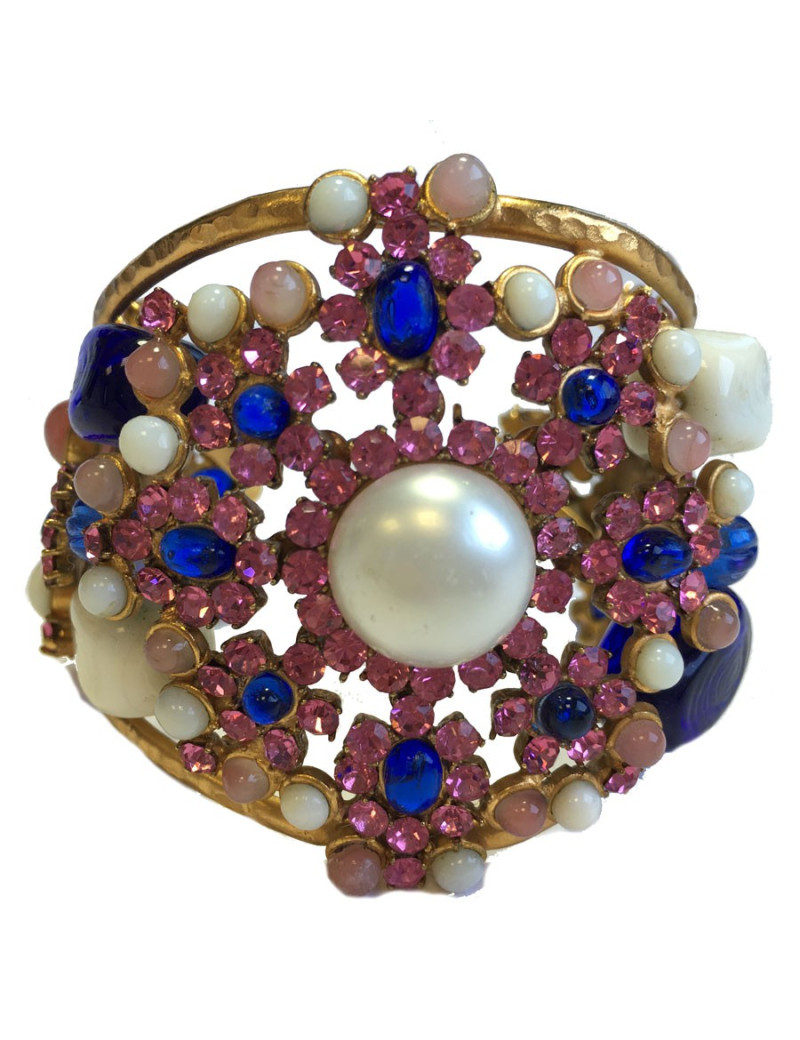 MARGUERITE de VALOIS rhinestones and molten glass byzantin cuff