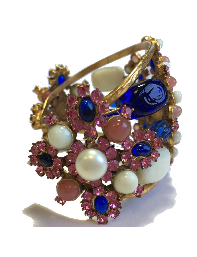 MARGUERITE de VALOIS rhinestones and molten glass byzantin cuff