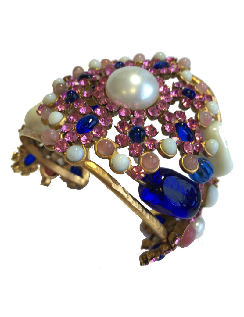 MARGUERITE de VALOIS rhinestones and molten glass byzantin cuff