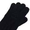  CHANEL long gloves in black cashmere size 7.5 EU 