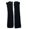  CHANEL long gloves in black cashmere size 7.5 EU 