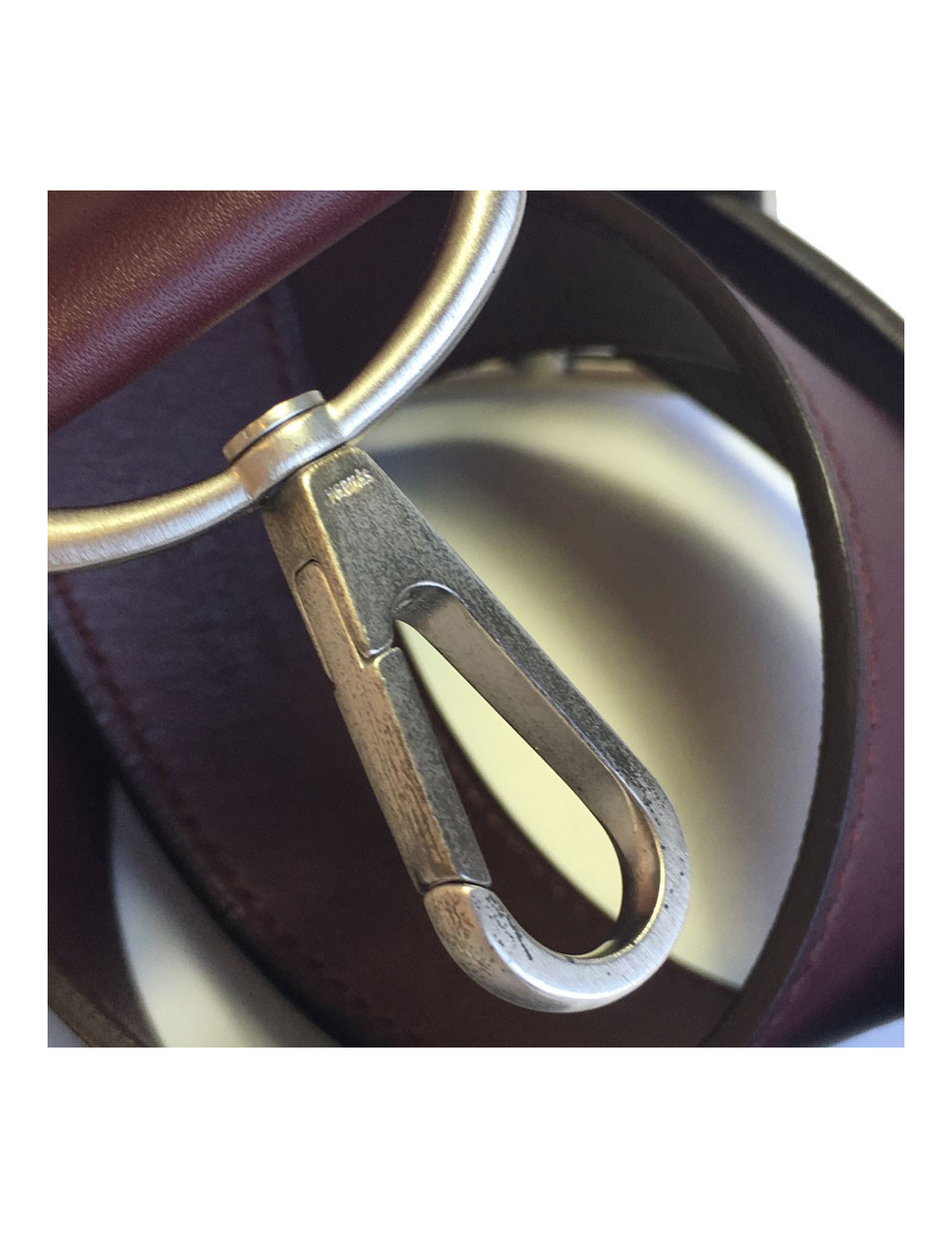 Ceinture HERMES T 90 en cuir swift bordeaux foncé fermoir mousqueton en  argent palladié