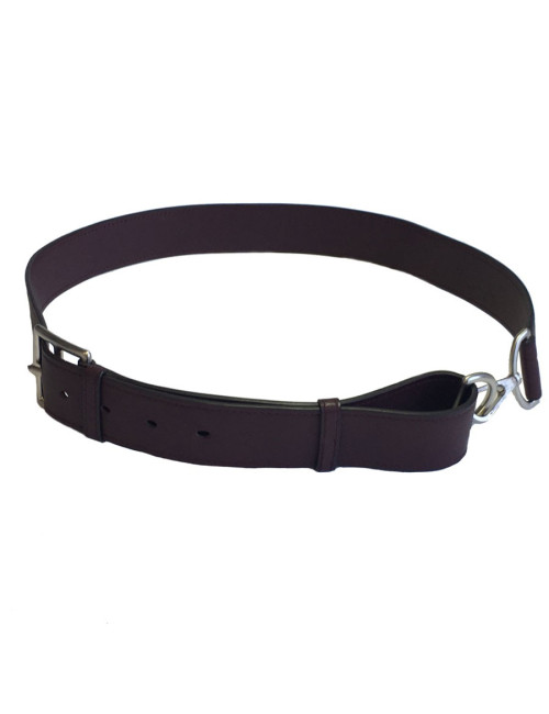 Ceinture HERMES T 90 en cuir swift bordeaux foncé fermoir mousqueton en  argent palladié