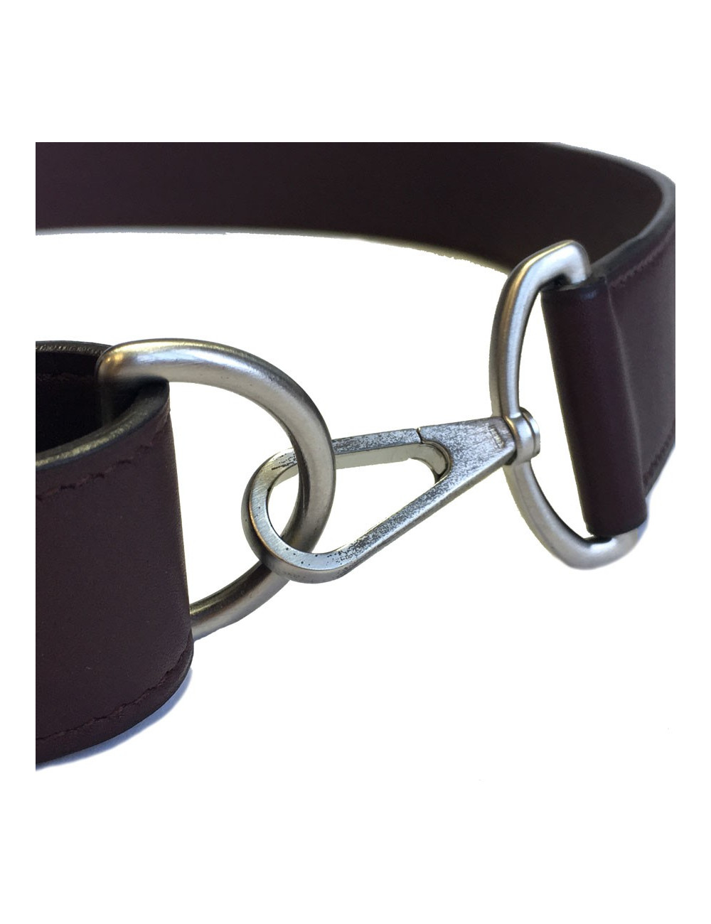 Ceinture HERMES T 90 en cuir swift bordeaux foncé fermoir mousqueton en  argent palladié