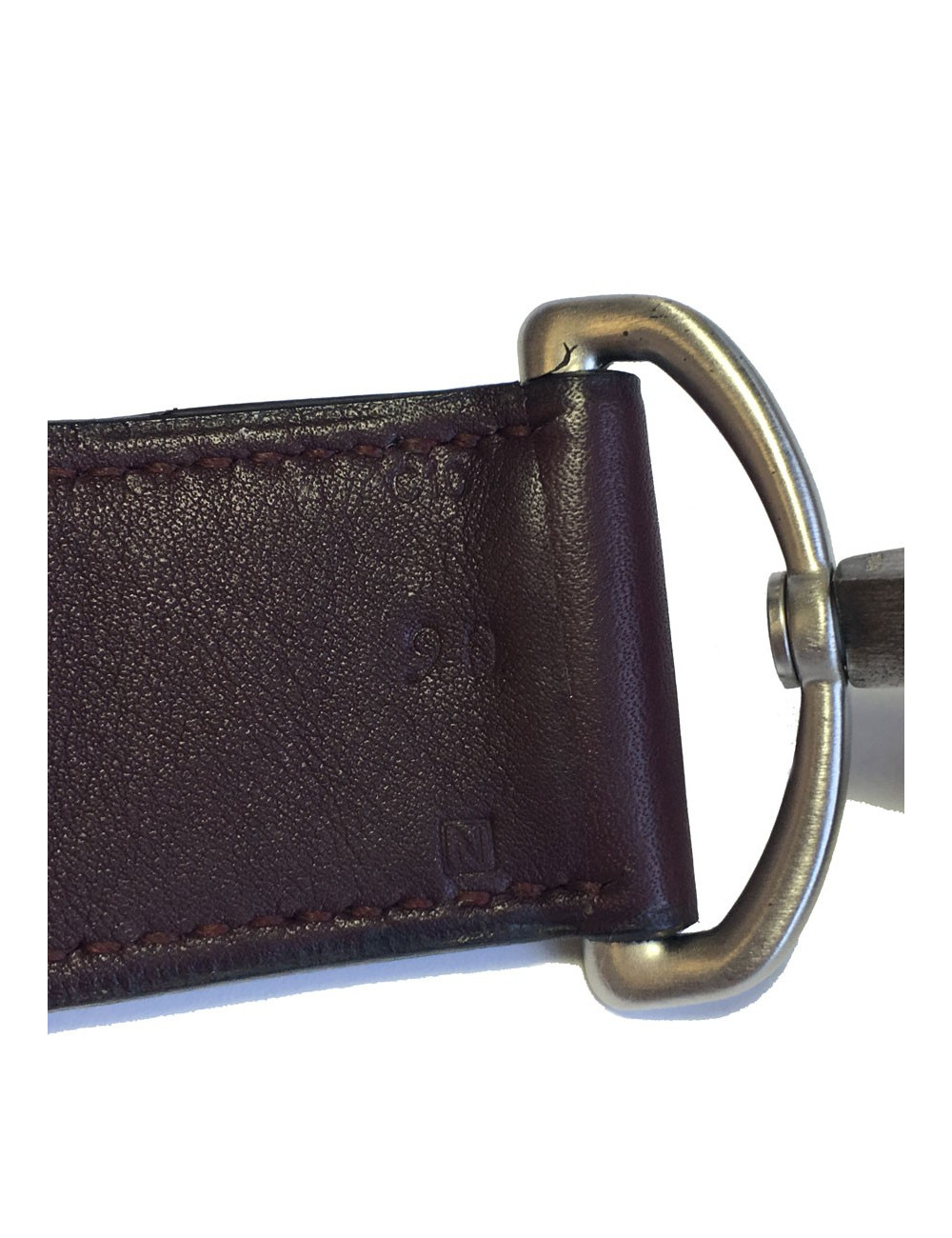 Ceinture HERMES T 90 en cuir swift bordeaux foncé fermoir mousqueton en  argent palladié