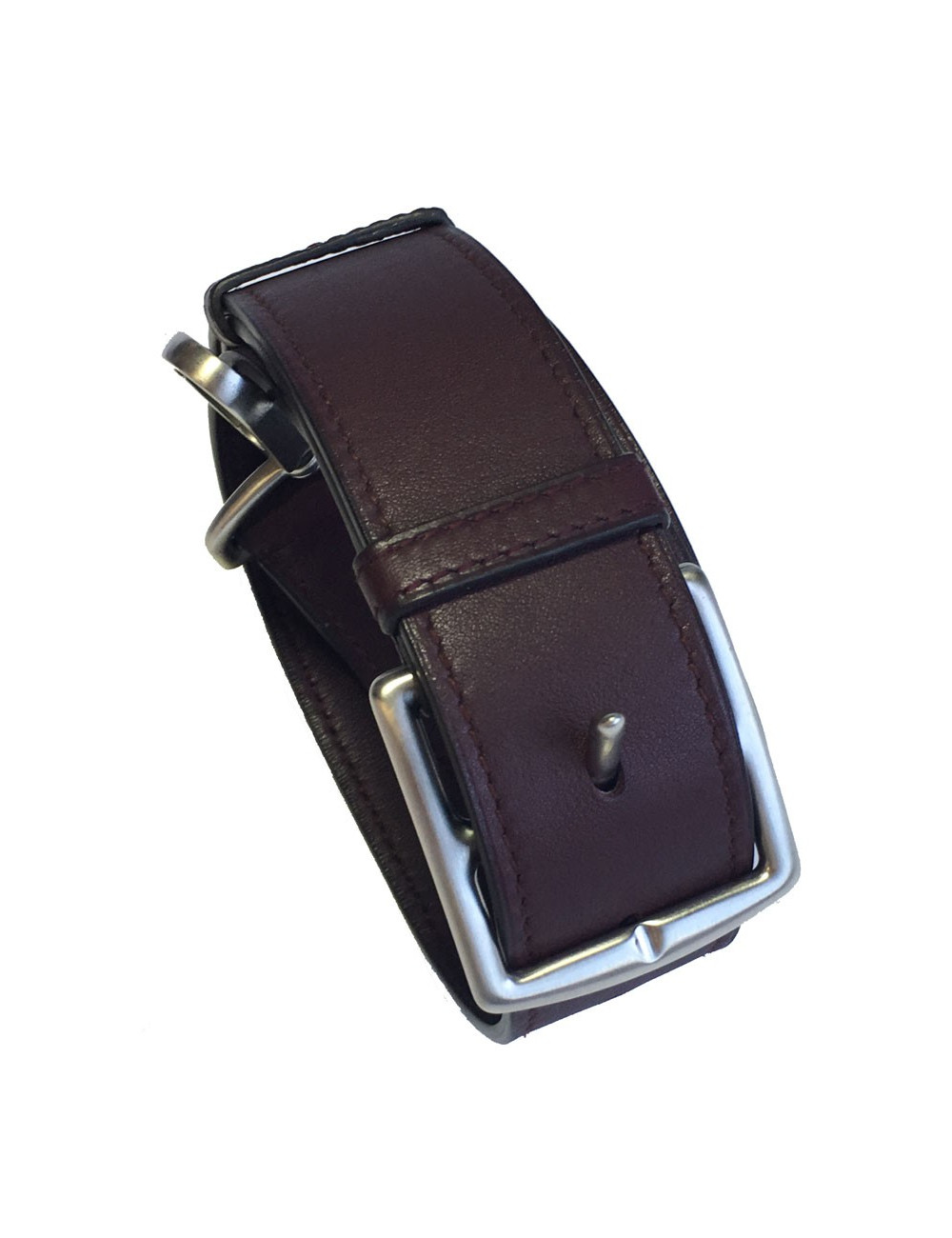 Ceinture HERMES T 90 en cuir swift bordeaux foncé fermoir mousqueton en  argent palladié