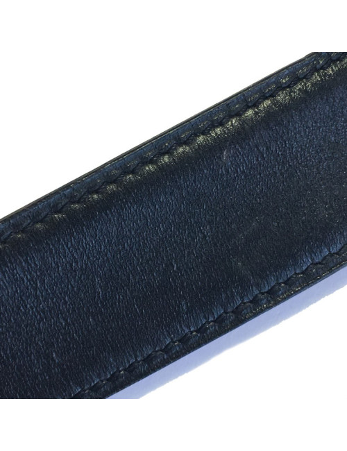 HERMES vintage H belt size 70 in black box leather and brown courchevel leather  