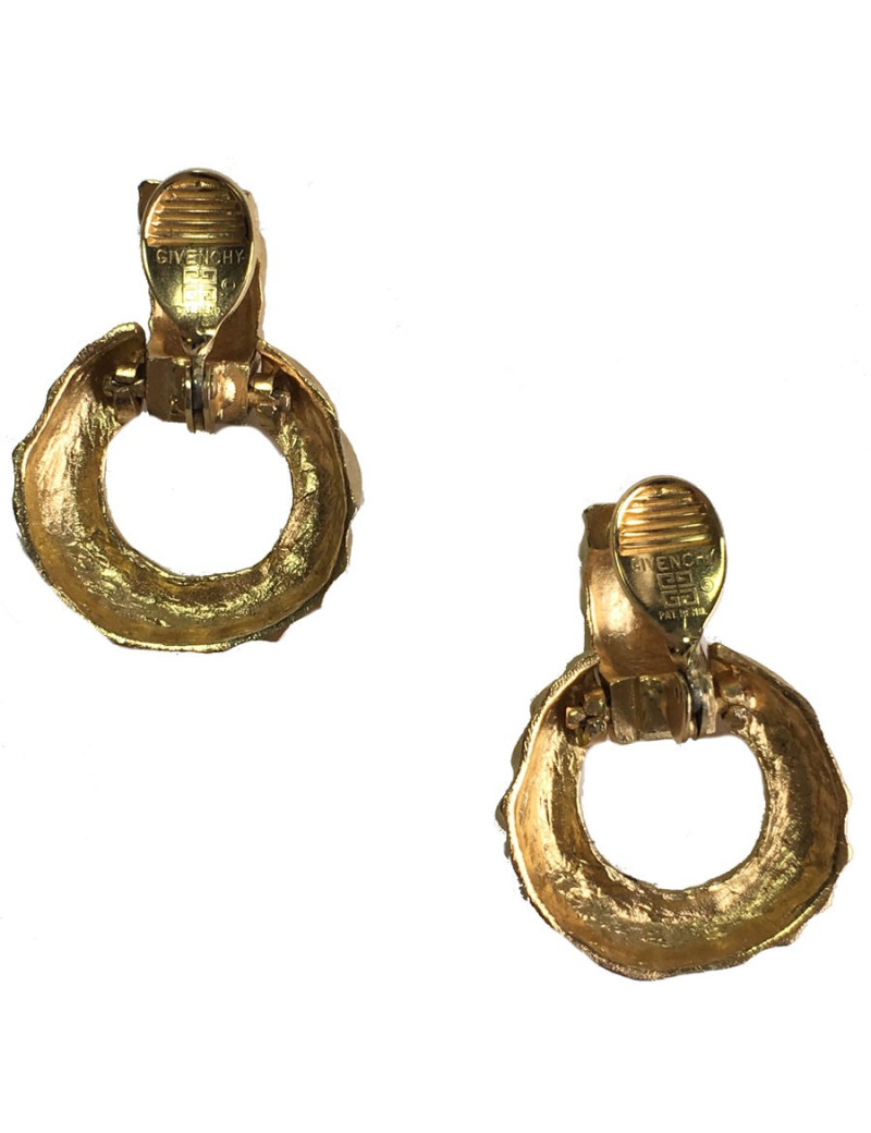 Boucles d'oreille clips GIVENCHY en métal doré
