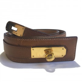 Belt Kelly HERMES T72 courchevel gold leather