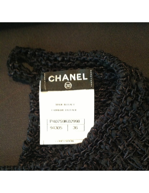 Robe CHANEL noire en crochet