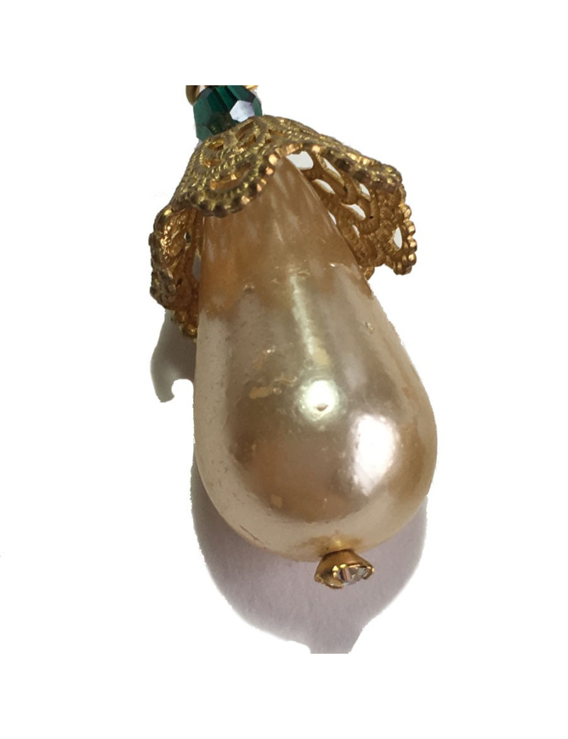 Boucles d'oreille clous MARGUERITE DE VALOIS en pâte de verre nacrée