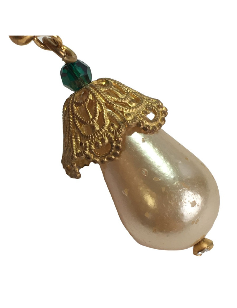 Boucles d'oreille clous MARGUERITE DE VALOIS en pâte de verre nacrée