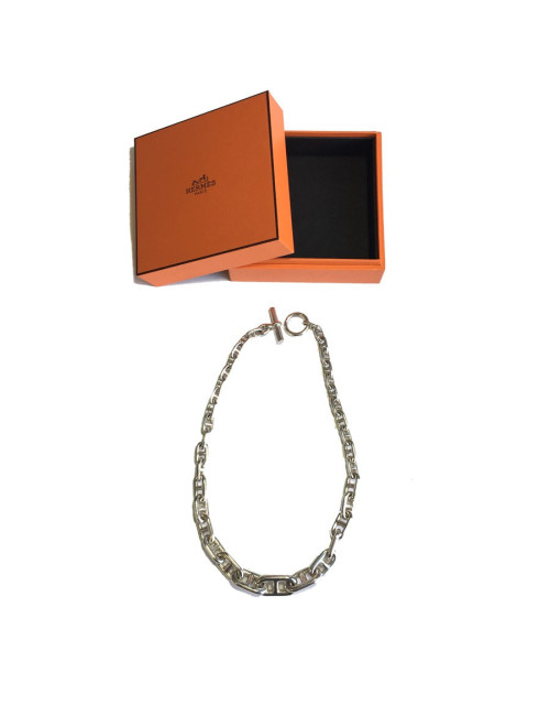Collier HERMES chaîne d'ancre en argent massif 800