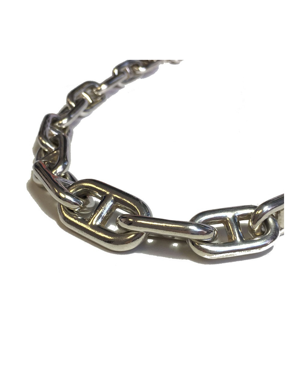 Collier HERMES chaîne d'ancre en argent massif 800