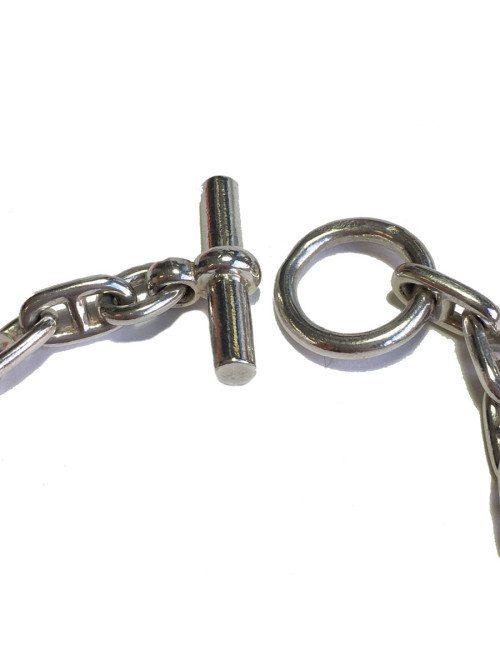 Collier HERMES chaîne d'ancre en argent massif 800