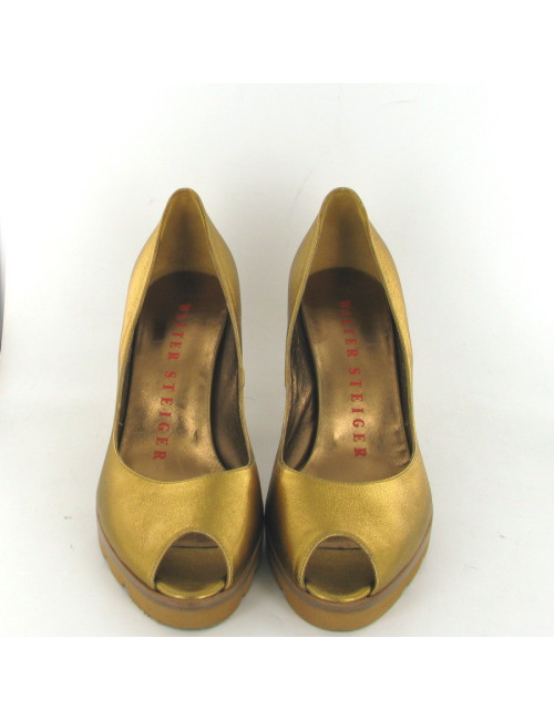 Escarpins T40 cuir doré WALTER STEIGER