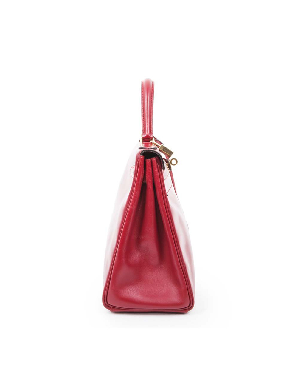 HERMES Kelly 28 handbag in red box leather