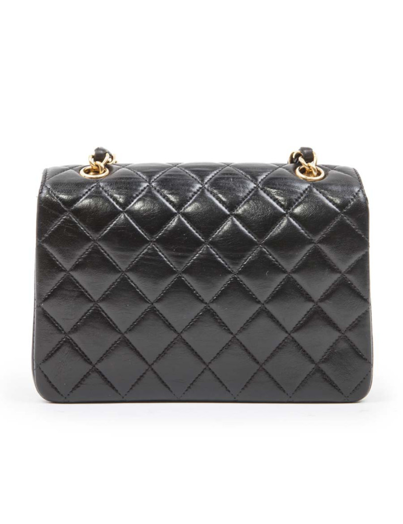 Mini black quilted smooth lambskin CHANEL bag