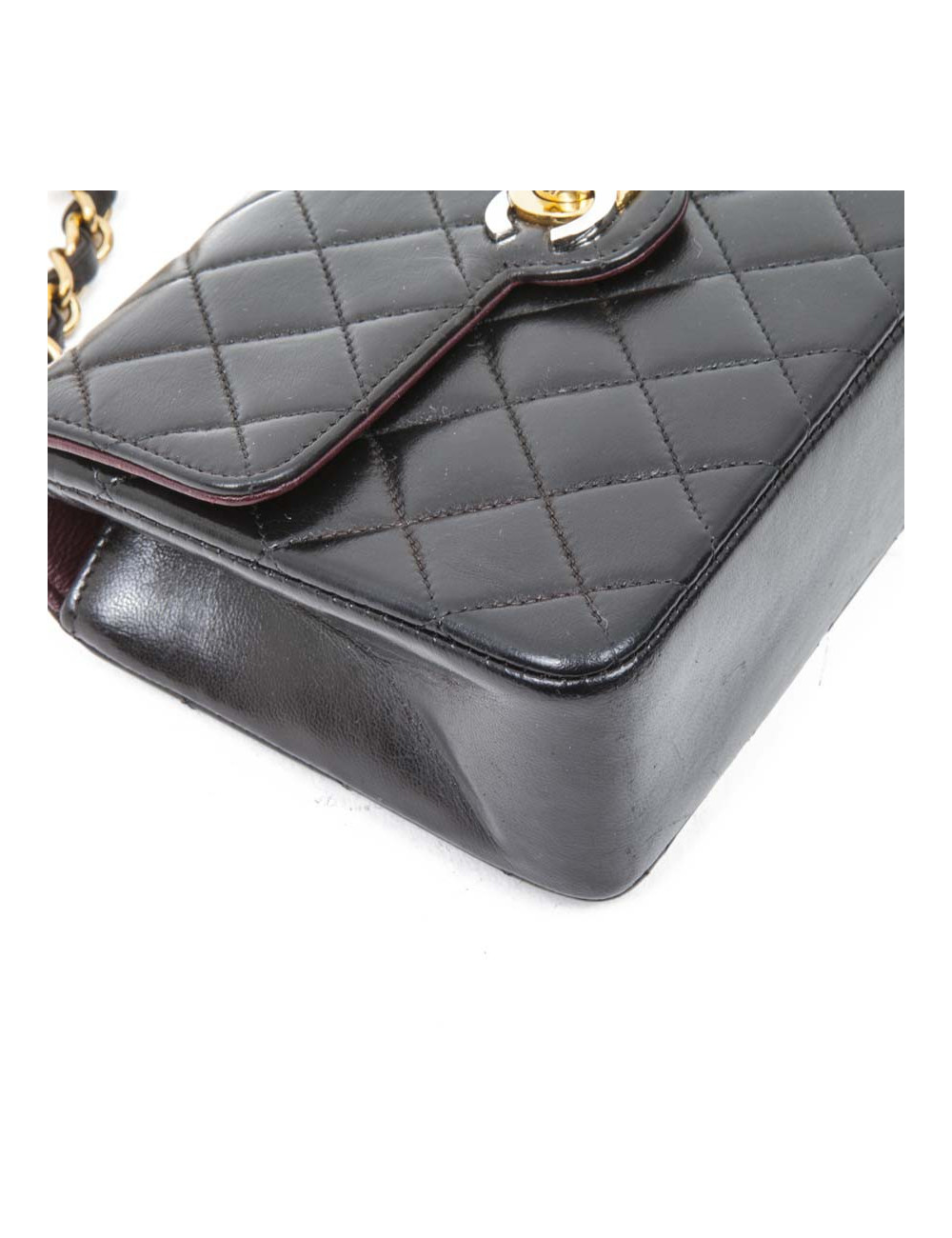 Mini black quilted smooth lambskin CHANEL bag