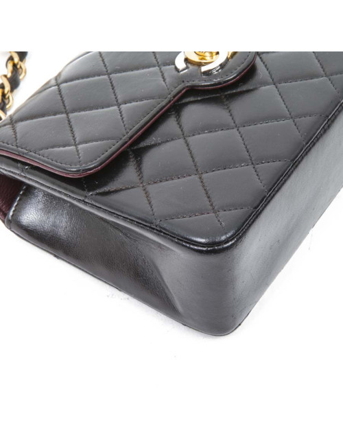 Mini black quilted smooth lambskin CHANEL bag