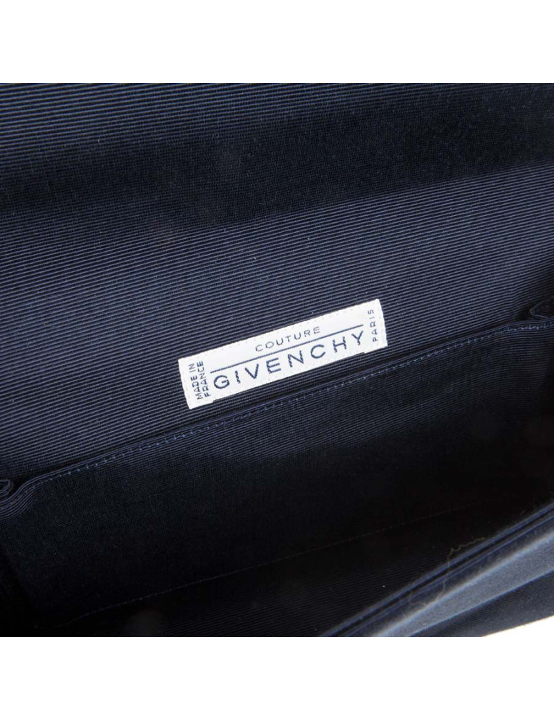 Pochette GIVENCHY  en piqué bleu nuit Vintage