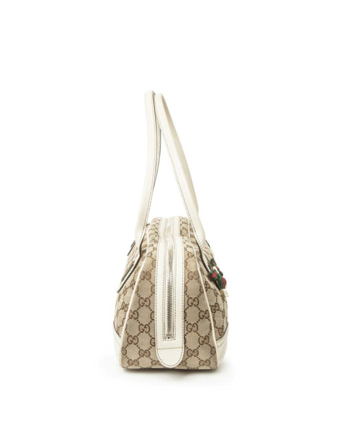 Sac GUCCI toile monogram beige et marron Vintage