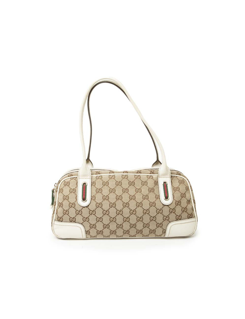 Sac GUCCI toile monogram beige et marron Vintage