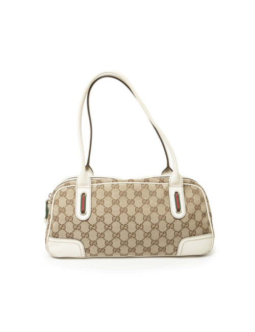 Sac GUCCI toile monogram beige et marron Vintage
