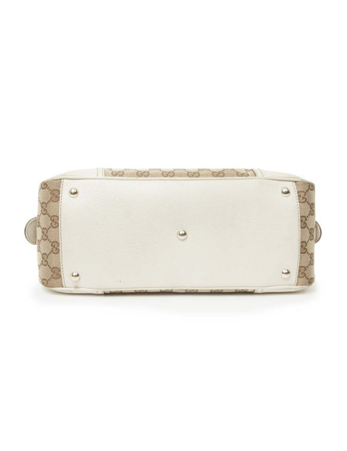 Sac GUCCI toile monogram beige et marron Vintage