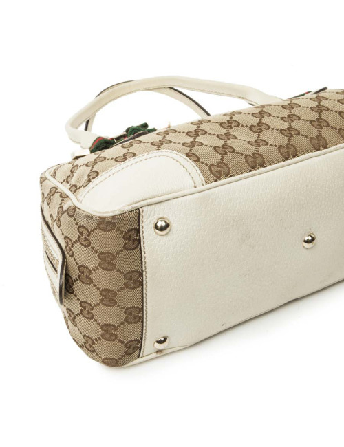 Sac GUCCI toile monogram beige et marron Vintage