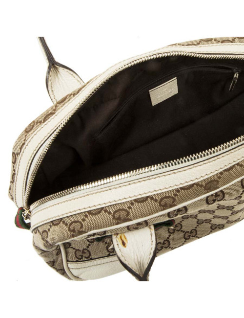 Sac GUCCI toile monogram beige et marron Vintage