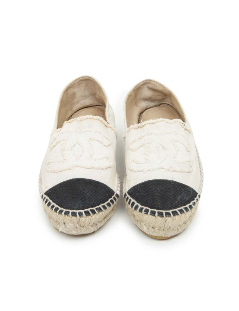 Espadrilles CHANEL T40 toile écrue