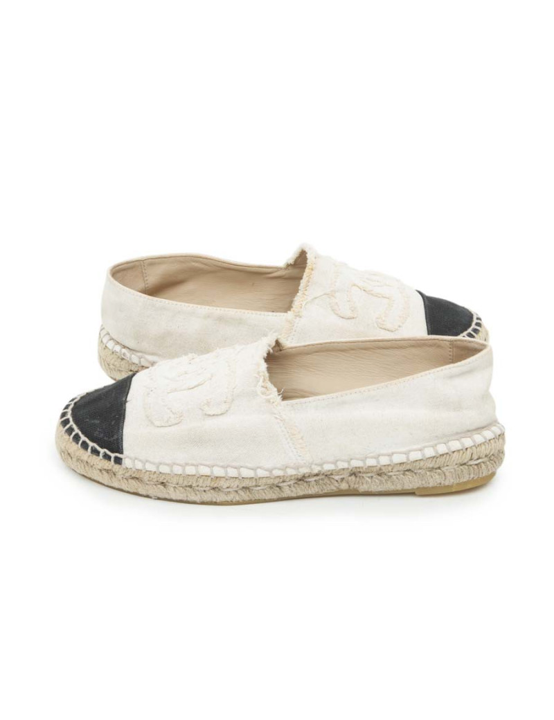 Espadrilles CHANEL T40 toile écrue
