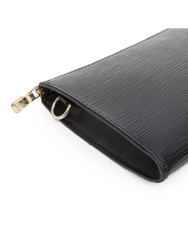 Pochette LOUIS VUITTON cuir épi noir Vintage