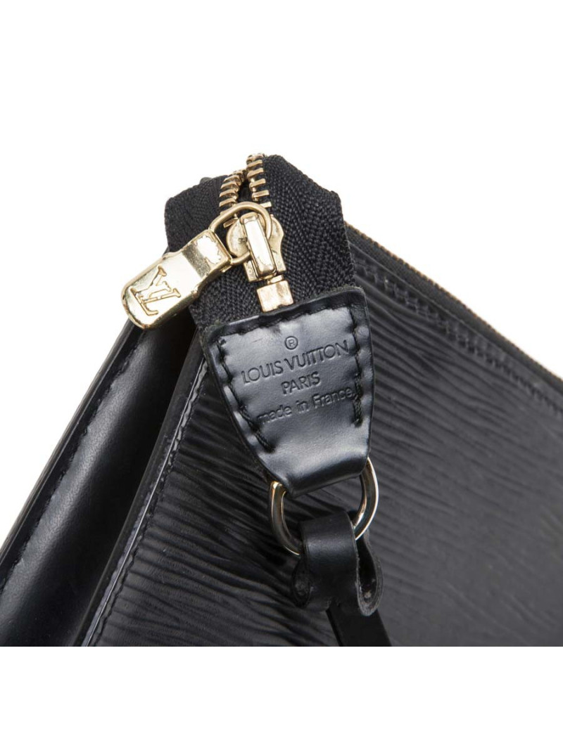 Pochette LOUIS VUITTON cuir épi noir Vintage