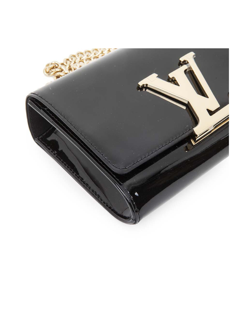 Louise LOUIS VUITTON MM varnished leather black bag