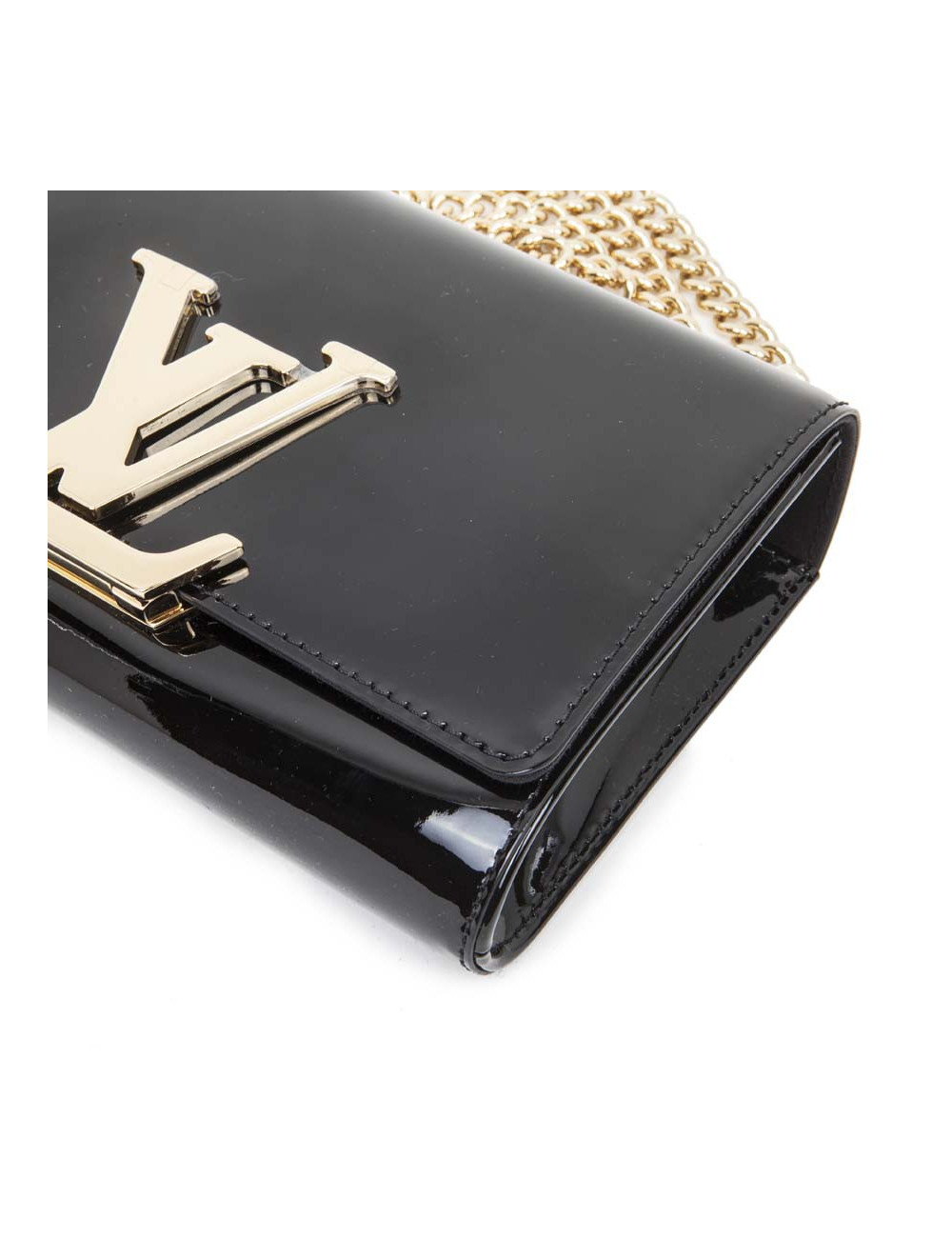 Louise LOUIS VUITTON MM varnished leather black bag